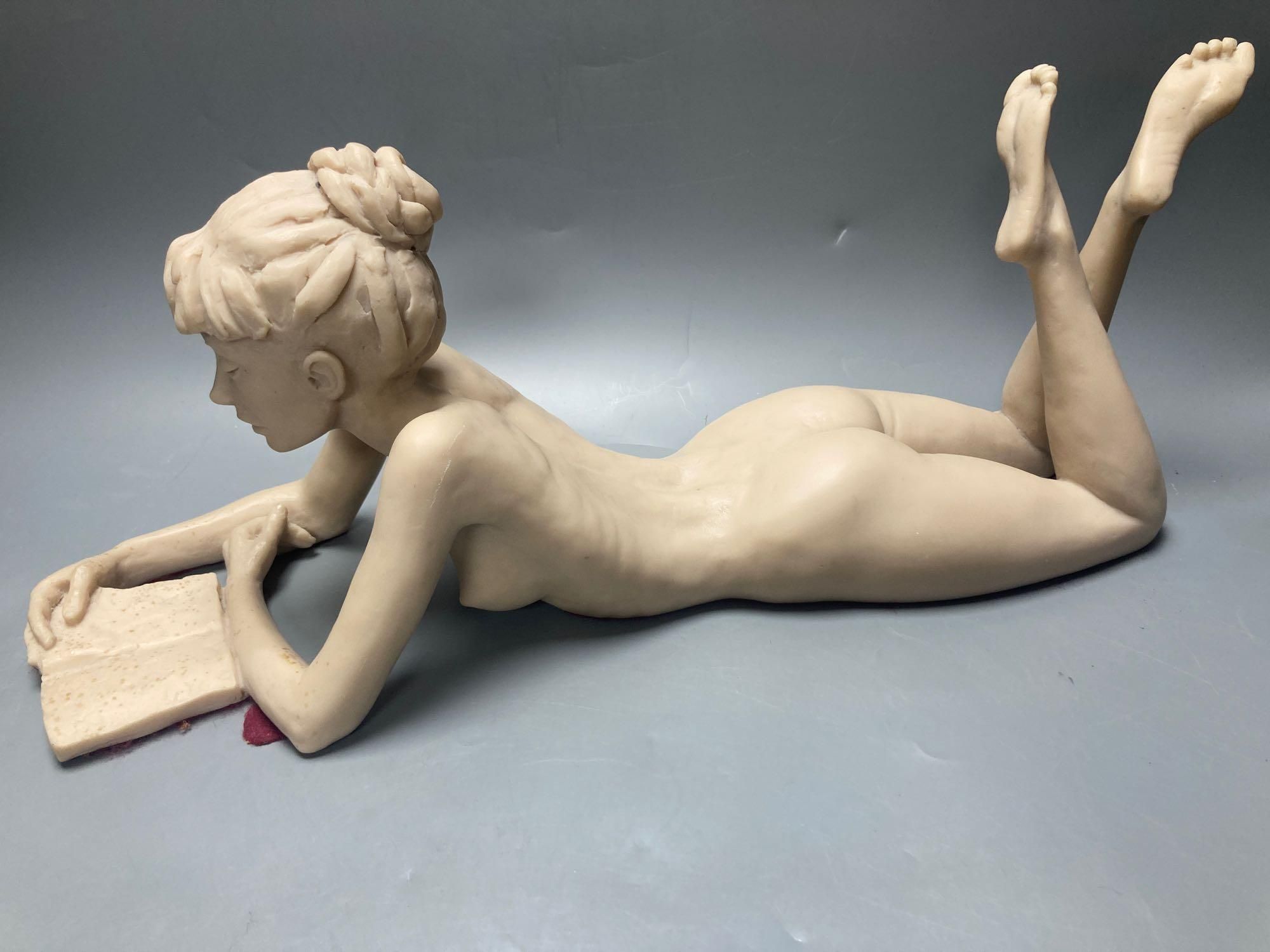 Tom Greenshields, Sculpture, Anya with Book, resin marble, no.21 of 350, 18cm high, with certificate of authenticity